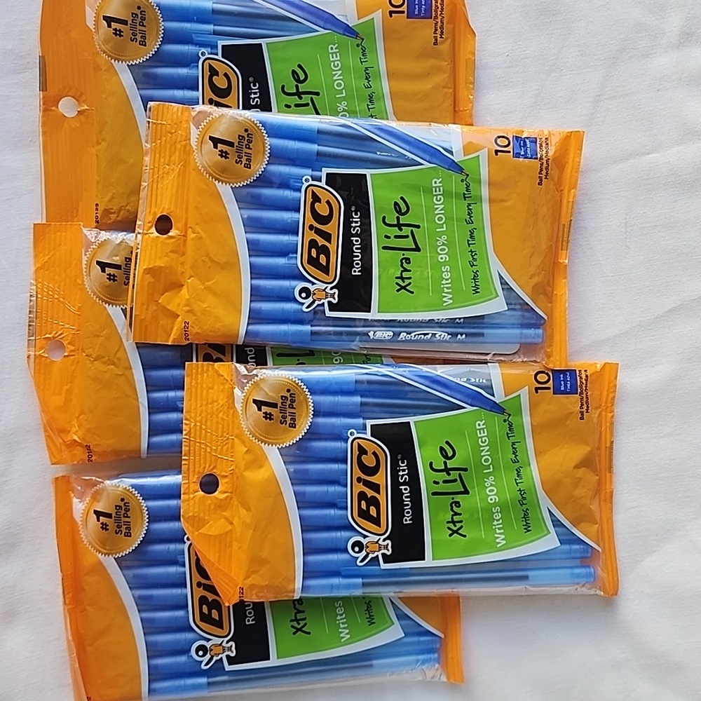 BIC Xtra Life Ballpoint Medium Tip Pens 10ct, 5 pack set